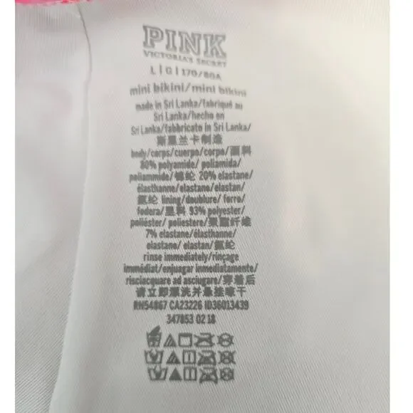 Victoria Secret Pink Bikini Bottom Pink Floral Summer Poolside Women's L - Picture 4 of 4